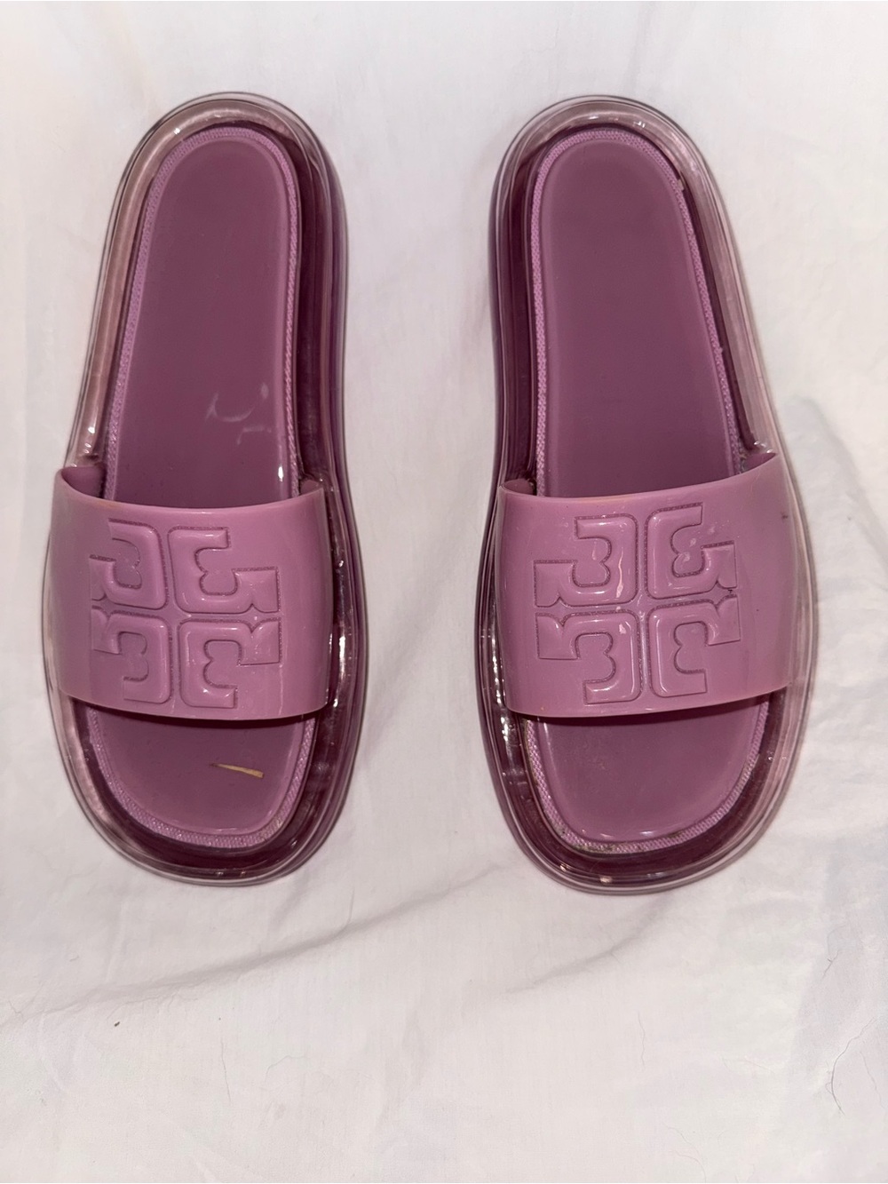 Tory Burch Bubblegum lavender/pink Logo Slide - Picture 2 of 4